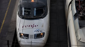 Un AVE estacionado en la estación Puerta de Atocha, a 3 de agosto de 2022, en Madrid (España). El Gobierno ha ampliado las bonificaciones para el transporte en ferrocarril con un 50% de descuento a determinados trayectos de corta duración y a servicios de AVE y Avant de Renfe desde el 1 de septiembre al 31 de diciembre de 2022. Además, los servicios ferroviarios de Cercanía, Rodalies (Cataluña) y Media Distancia serán gratis a partir del 24 de agosto con abonos recurrentes. El Ministerio de Transportes, Movilidad y Agenda Urbana tiene previsto destinar más de 200 millones de euros a compensar los descuentos aplicados en Avant y AVE.
03 AGOSTO 2022;GOBIERNO;CLIMATIZACIÓN;AVE;TRANSPORTE;DESCUENTOS;VIAJES
Jesús Hellín   / Europa Press
03/08/2022