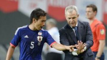 Aguirre, en el partido de ayer ante Uruguay.