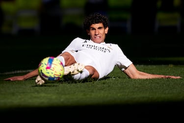Vallejo en acción durante un partido de liga ante el Valladolid.