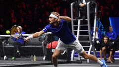 El tenista griego Stefanos Tsitsipas, durante un partido en la Laver Cup 2022.