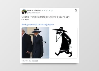 El ‘look’ de Melania en la toma de posesión de Trump inunda las redes de memes 