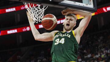 Basketball - FIBA World Cup - First Round - Group H - Lithuania v Australia - Dongguan Basketball Center, Dongguan, China - September 5, 2019 Australia's Jock Landale in action REUTERS/Kim Kyung-Hoon