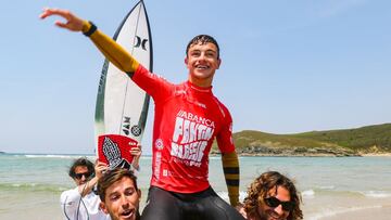 Pantin, Galicia, Spain - July 12:  Adur Amatriain of Euzkadi is the winner at the ABANCA Pantin Classic Galicia Pro 2022 in Pantin, Galicia, Spain.(Photo by Laurent Masurel/World Surf League)