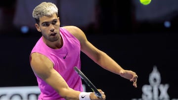 Carlos Alcaraz, durante su partido contra Taylor Fritzen el Six Kings Slam.