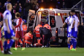 Torres is rushed to hospital.