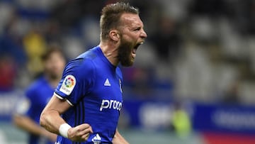 Michu celebra un gol esta temporada contra el C&aacute;diz. 