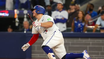 TORONTO, ONTARIO - NOVEMBER 02: Alejandro Kirk #30 of the Toronto Blue Jays grounds into a double play to end the game giving the Los Angeles Dodgers the 5-4 win in game seven of the 2025 World Series at Rogers Center on November 02, 2025 in Toronto, Ontario.   Gregory Shamus/Getty Images/AFP (Photo by Gregory Shamus / GETTY IMAGES NORTH AMERICA / Getty Images via AFP)