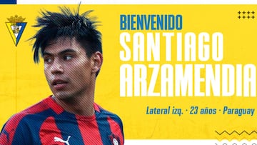Santiago Arzamendia, nuevo jugador del Cádiz.