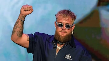 Boxer Jake Paul attends a news conference, ahead of a sanctioned professional fight versus Mike Tyson which is set to take place at AT&T Stadium in Arlington, Texas on July 20, in New York City, U.S., May 13, 2024. REUTERS/David 'Dee' Delgado REFILE - QUALITY REPEAT