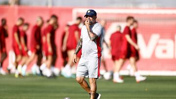 Sampaoli, en un entrenamiento.