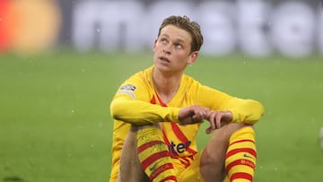 Frenkie de Jong durante el partido de Champions entre el Barcelona y el Bayern.