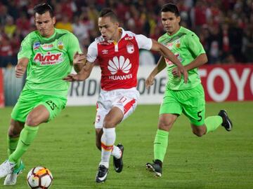 Anderson Plata durante el empate sin goles entre Santa Fe y T&aacute;chira por Copa Libertadores