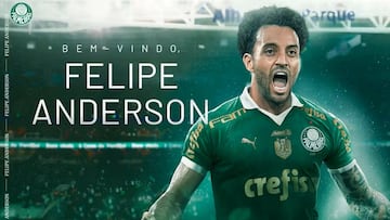 Palmeiras ficha a Felipe Anderson