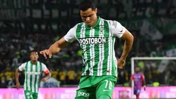 Jugadores de Atlético Nacional en un partido de Liga BetPlay