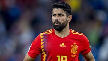 Diego Costa, en el partido entre Espa&ntilde;a y Marruecos.