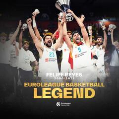 Felipe Reyes será la séptima 'Leyenda de la Euroliga'
