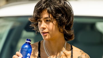 Christiana Means bebiendo agua en Vigo