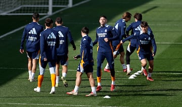 Valverde, en el entrenamiento de ayer.