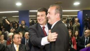 AMISTAD. Cuando Godall decidió presentarse a las elecciones de 2010, Laporta le dio su apoyo. Poco después se lo retiró.