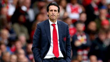 Unai Emery durante un Arsenal-Aston Villa de Premier League. 