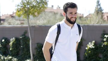 Nacho, llegando a la concentración de la Selección.