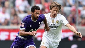 Dembele y Modric, en un amistoso entre Tottenham y Real Madrid en 2015.