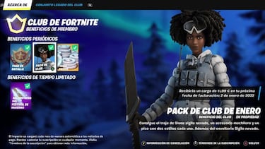 Club de Fortnite enero 2022: skin Slone Sigilo Nevado y sus objetos ya disponibles
