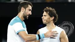 Así luchó Nadal lesionado contra Cilic en Australia