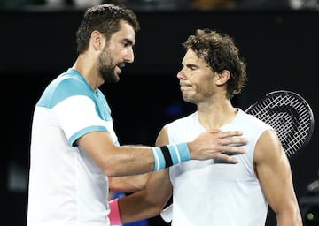 Así luchó Nadal lesionado contra Cilic en Australia