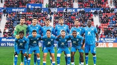 Once del Almería en Pamplona contra Osasuna,.