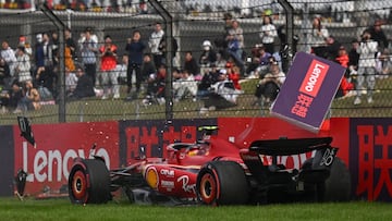 Accidente de Carlos Sainz (Ferrari SF-24). Shanghái, China. F1 2024.