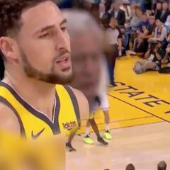 El triple 'fantasma' de Klay Thompson: 43 puntos... pero se habla más de la acción que le dejó esta cara