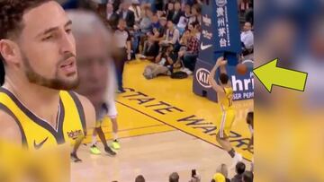El triple 'fantasma' de Klay Thompson: 43 puntos... pero se habla más de la acción que le dejó esta cara