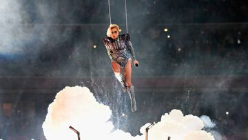 HOUSTON, TX - FEBRUARY 05:  Musician Lady Gaga performs onstage during the Pepsi Zero Sugar Super Bowl LI Halftime Show at NRG Stadium on February 5, 2017 in Houston, Texas.  (Photo by Kevin Mazur/WireImage)