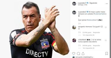 Paredes se suma a FaceApp con particular mensaje a Colo Colo