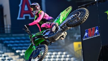 Jorge Prado, con la Kawasaki en el SX de Anaheim 1.