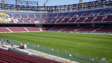 El Spotify Camp Nou con el césped puesto