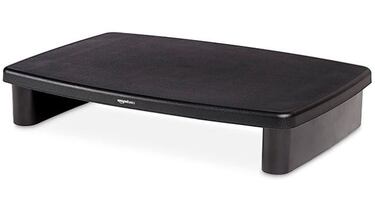 Este soporte para monitor y portátil tiene tres ajustes de altura y un espacio inferior