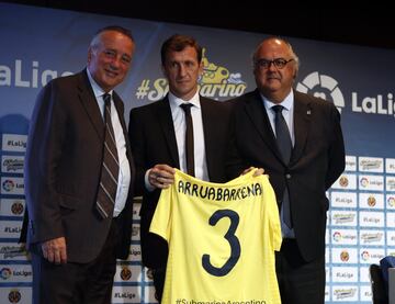 El Presidente del Villarreal Fernando Roig con Vasco Arruabarrena.