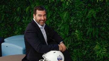 Madrid, 02/02/2026.- El director de la NFL en España, Rafa De los Santos, durante unas declaraciones a EFE este lunes en Madrid. El estadio Santiago Bernabéu volverá a acoger en otoño de este año un partido de la fase regular de la próxima temporada de la Liga Nacional de Fútbol Americano (NFL, por sus siglas en inglés), después del disputado el pasado 16 de noviembre, en el marco de un acuerdo plurianual con el Ayuntamiento de Madrid y la Comunidad de Madrid. EFE/Chema Moya