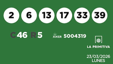 La Primitiva: comprobar los resultados del sorteo de hoy, lunes 23 de marzo