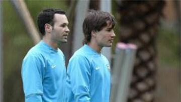 Andrés Iniesta en un entrenamiento