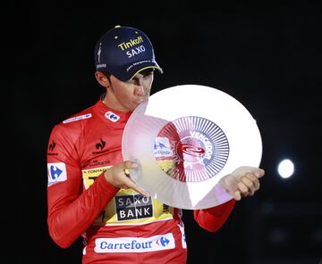 Contador ha conseguido alzarse con la victoria en la Vuelta a España en tres ocasiones. De este modo, es la gran vuelta que ha conseguido más veces (2008, 2012 y 2014)