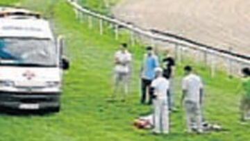 <b>ACCIDENTE. </b>Nagore en el momento de la caída.