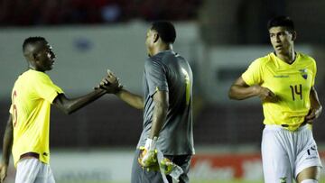 Los jugadores de Ecuador celebran la victoria ante Panamá.