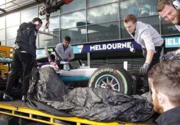 Mercedes de Nico Rosberg tras el accidente.