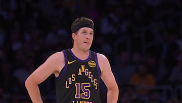 Austin Reaves, escolta de Los Angeles Lakers, durante el partido contra Oklahoma City Thunder.