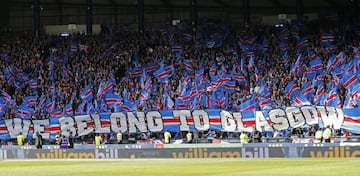 Rangers fans at Hampden Park, Glasgow in the Scottish Cup semi-final earlier this year.