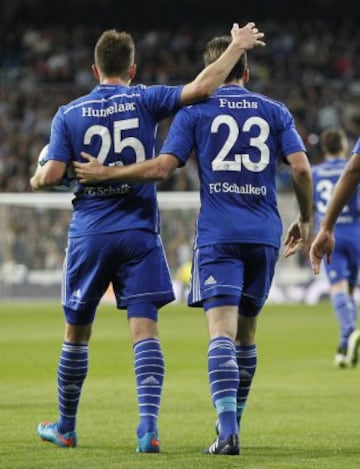 Fuchs celebra el 0-1.