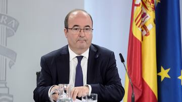 El ministro de Cultura y de Deporte, Miquel Iceta, comparece tras la reunión del Consejo de Ministros en Moncloa, a 11 de julio de 2022, en Madrid (España).